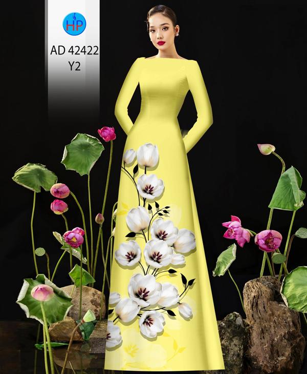 Vải Áo Dài Hoa In 3D AD 42422 11